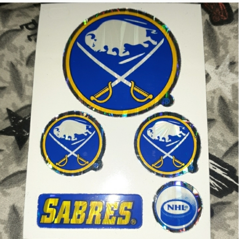 1996 Buffalo Sabres Prism Logo Mini Stickers Vintage 90s Sticker